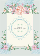 vvecctor illustration coloreed floral frame 