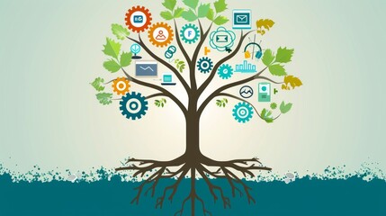 Sustainable Business Growth Concept Tree