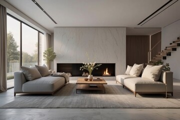 Fototapeta premium Modern Minimalist Living Room