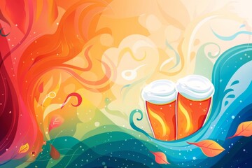 abstract background for National Beer Day - obrazy, fototapety, plakaty