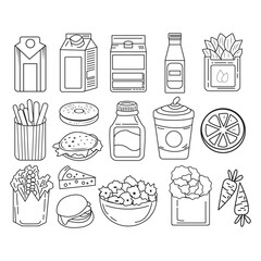 Supermarket grocery store food creative icon. Vector illustration.