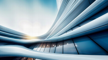 Futuristic City Architecture, Modern Building Design with Innovative Structure and Urban Technology...