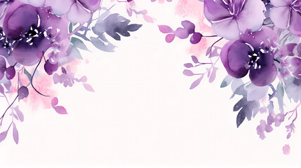 Delicate abstract watercolor flowers