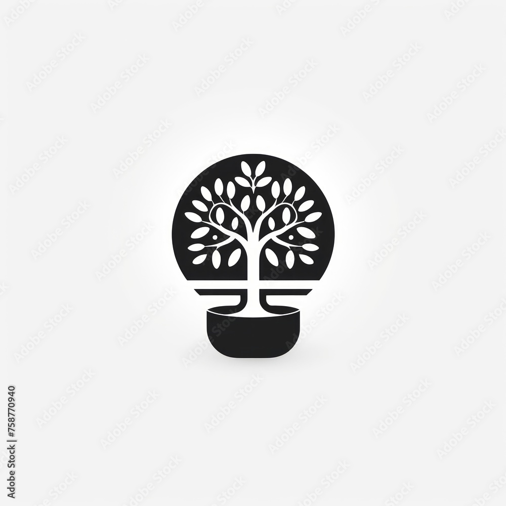 Aufkleber generative ai flat tree icon