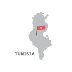 Tunisia vector map with the flag inside. Map of the Tunisia with the national flag isolated on white background. Vector illustration. Every country in the world is here