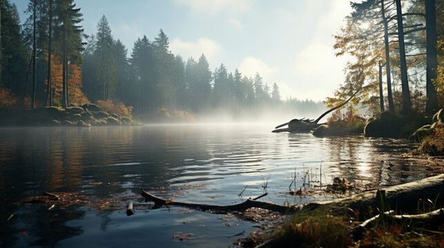 morning on the river  high definition(hd) photographic creative image
