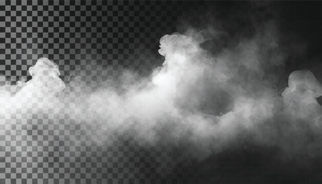 Adobe Illustrator Artwork Fog or smoke isolated transparent background. White cloudiness, mist, smog, dust, vapor PNG
