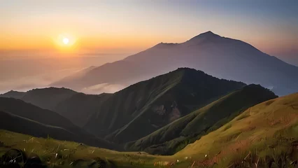 Poster sunset in the mountains © ehtasham