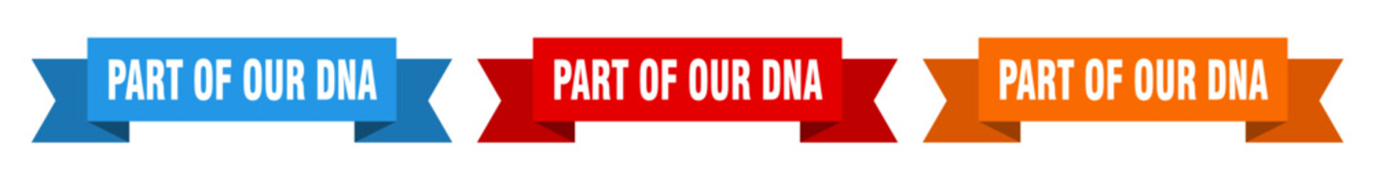 part of our dna ribbon. part of our dna isolated paper sign. banner