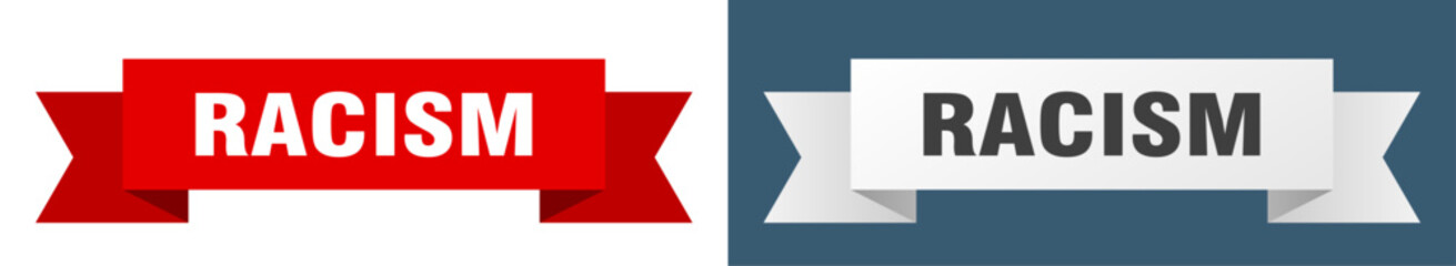 racism ribbon. racism isolated paper sign. banner