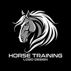 Horse Training Vector Logo Design