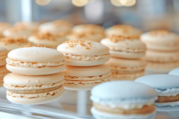 Obraz na płótnie Canvas Vanilla macarons with french vanilla buttercream