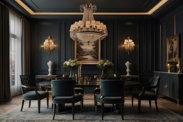 Fototapeta na wymiar Classic Elegant Dining Room