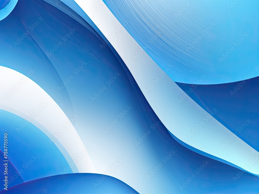 Fototapete dynamic overlay layers over an abstract gradient blue background