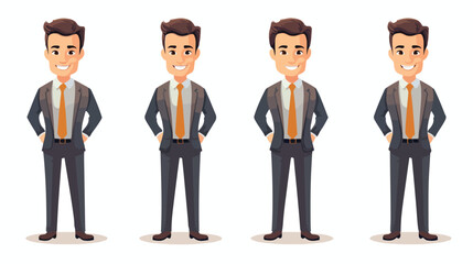 Businessman avatar cartoon flat vector 