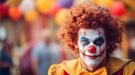 a clown with a crazy smile
