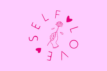 Cute pink vector pattern, pattern for St. Valentine's Day, pink background, cute flat love icons