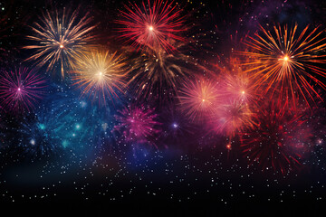 Fototapeta premium fireworks on the night sky.
