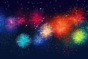 Fototapeta premium fireworks on the night sky.