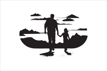 Father and daughter Silhouette, Father and Son Silhouette, Father Son and daughter Silhouette, father son and daughter silhouette tattoo.