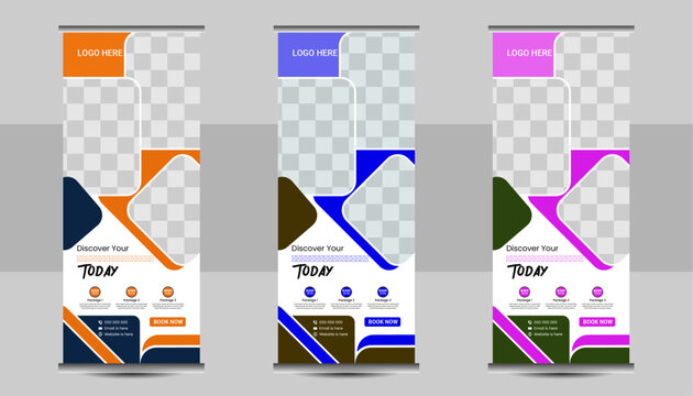 Travel Business agency Roll Up Banner and Template, Holiday x-stand Banner