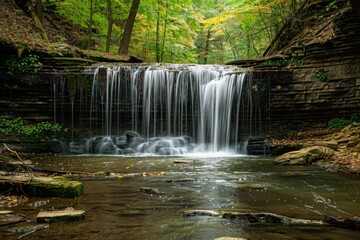 Fototapeta premium beautiful waterfall, natural water phemomena