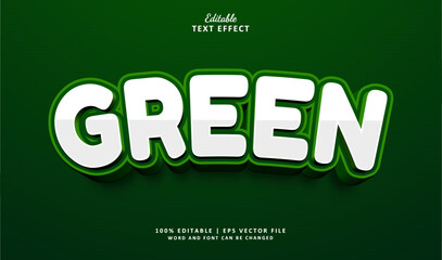Green Editable Text Effect 3d Bold Style