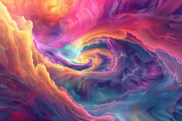 Colorful digital artwork with a swirling pattern - Powered by Adobe
