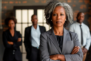 business businesswoman office mature middle aged group woman portrait corporate manager black businessperson teamwork team partner