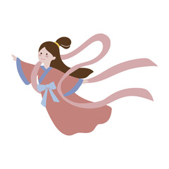 Cute illustration of the Mid-Autumn Festival fairy Chang'e.