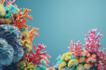 Fototapeta na wymiar Colorful Corals in a Blue Ocean
