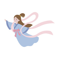 Cute illustration of the Mid-Autumn Festival fairy Chang'e.