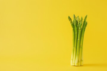 Stalk of Celery on Yellow Background