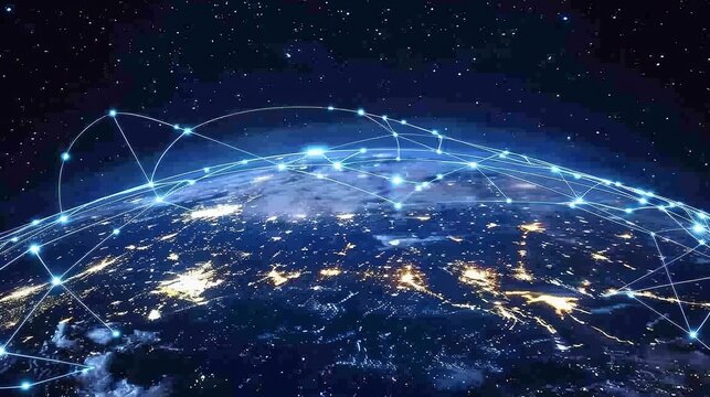 Global network with cutting edge perceptron lines spanning the earth for innovative connectivity