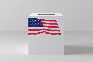 American flag ballot box ready for votes. Generative AI