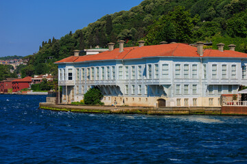 Cityscape View from the water to buildings in the city of Istanbul in public places