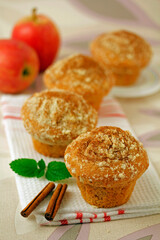 Apple muffins with cinnamon.
