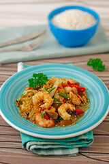 Chinese cabbage with prawns.