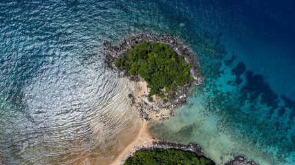 Aerial view of Island Near Tioman Island in Malaysia