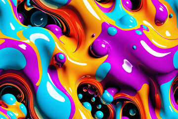 Abstract 3D fluid Endless background. Seamless colorful pattern.