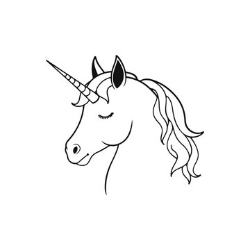 simple minimal unicorn coloring page 
