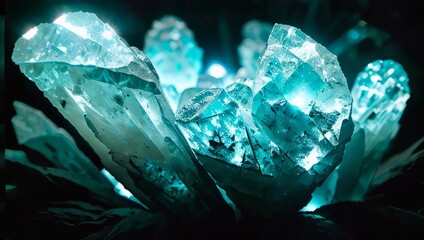 Fantasy composition, flawless crystals in the refraction of light rays,crystal, isolated, white, stone, blue, ice, plastic, abstract, diamond, mineral, gem, rock, transparent, glass, shiny, color, cub