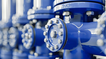 Obraz premium Industrial Energy Infrastructure: Steel Pipelines and Equipment for Gas and Oil Transportation and Processing