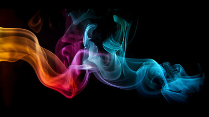Elegant vibrant smoke against a black background wallpaper.