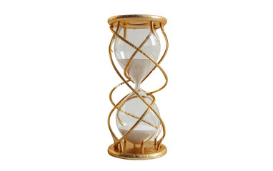 Brass Wire Hourglass isolated on transparent Background