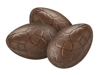 3 Ostereier aus Schokolade und Hintergrund transparent PNG cut out   Chocolate Easter Eggs - 758797302
