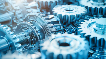 Industrial Cogwork: Precision Engineering with Steel Gears in a Mechanical System