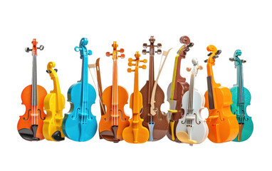 Playful Cello Replicas isolated on transparent Background