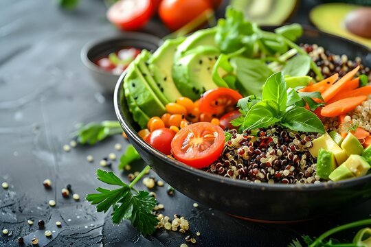 Delicious and Nutritious Quinoa Bowl with Fresh Vegetables