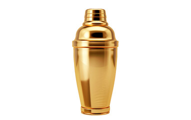 Golden Cocktail Shaker isolated on transparent Background